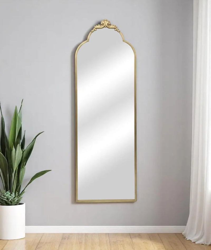 65" Gold Metal Arch Full Length Hanging Mirror Homeroots Bed & Bath