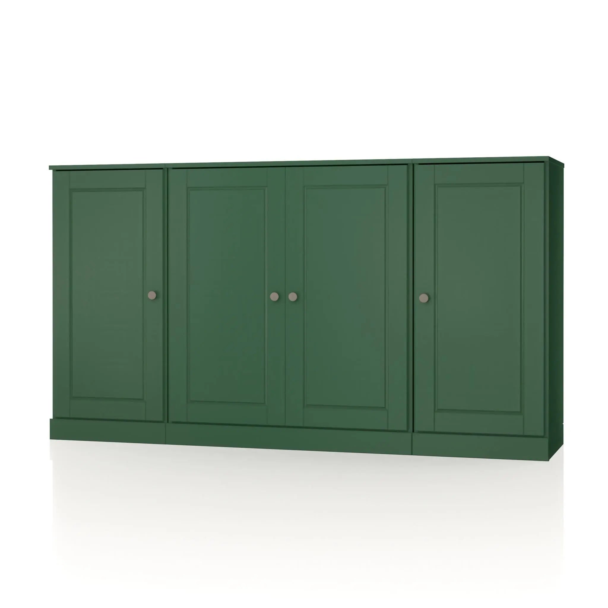 65" Green Solid Wood Two Drawer Sideboard With Four Doors Homeroots Kitchen & Dining