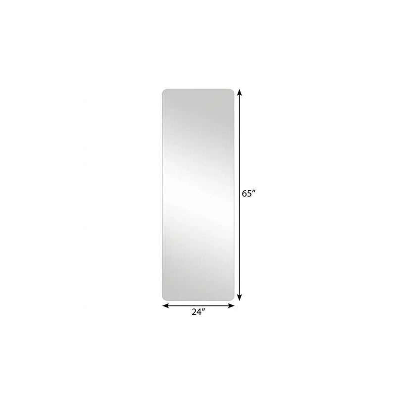 65" Silver Frameless Full Length Hanging Mirror Homeroots Bed & Bath