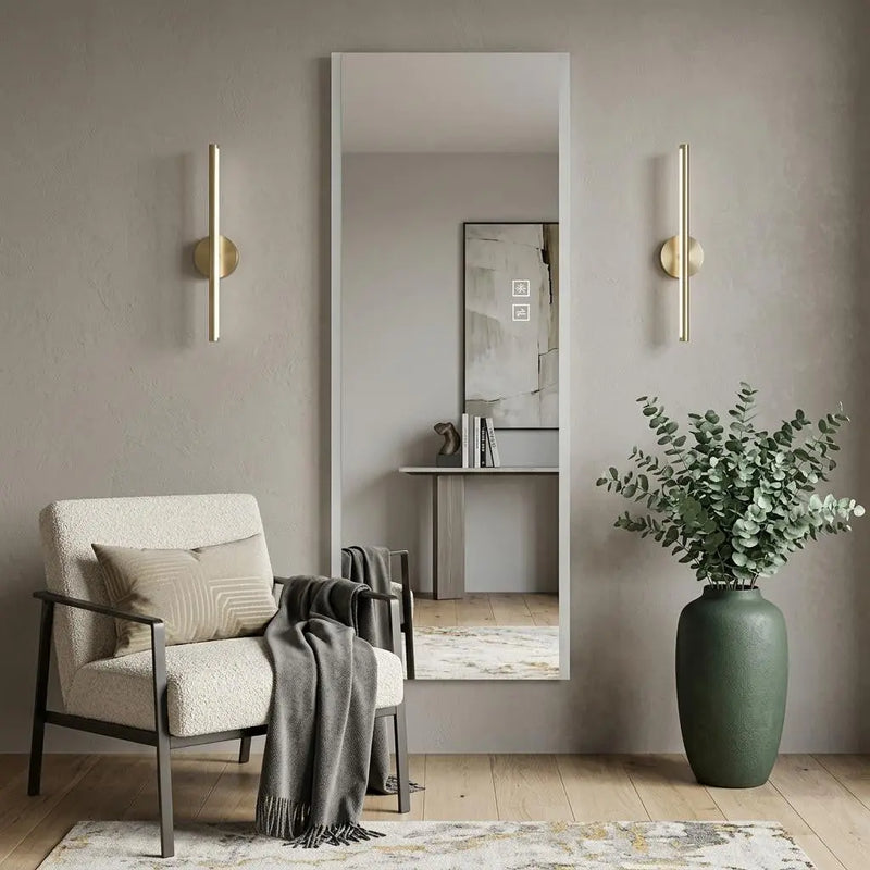 65" Silver Lighted Frameless Full Length Hanging Mirror Homeroots Bed & Bath