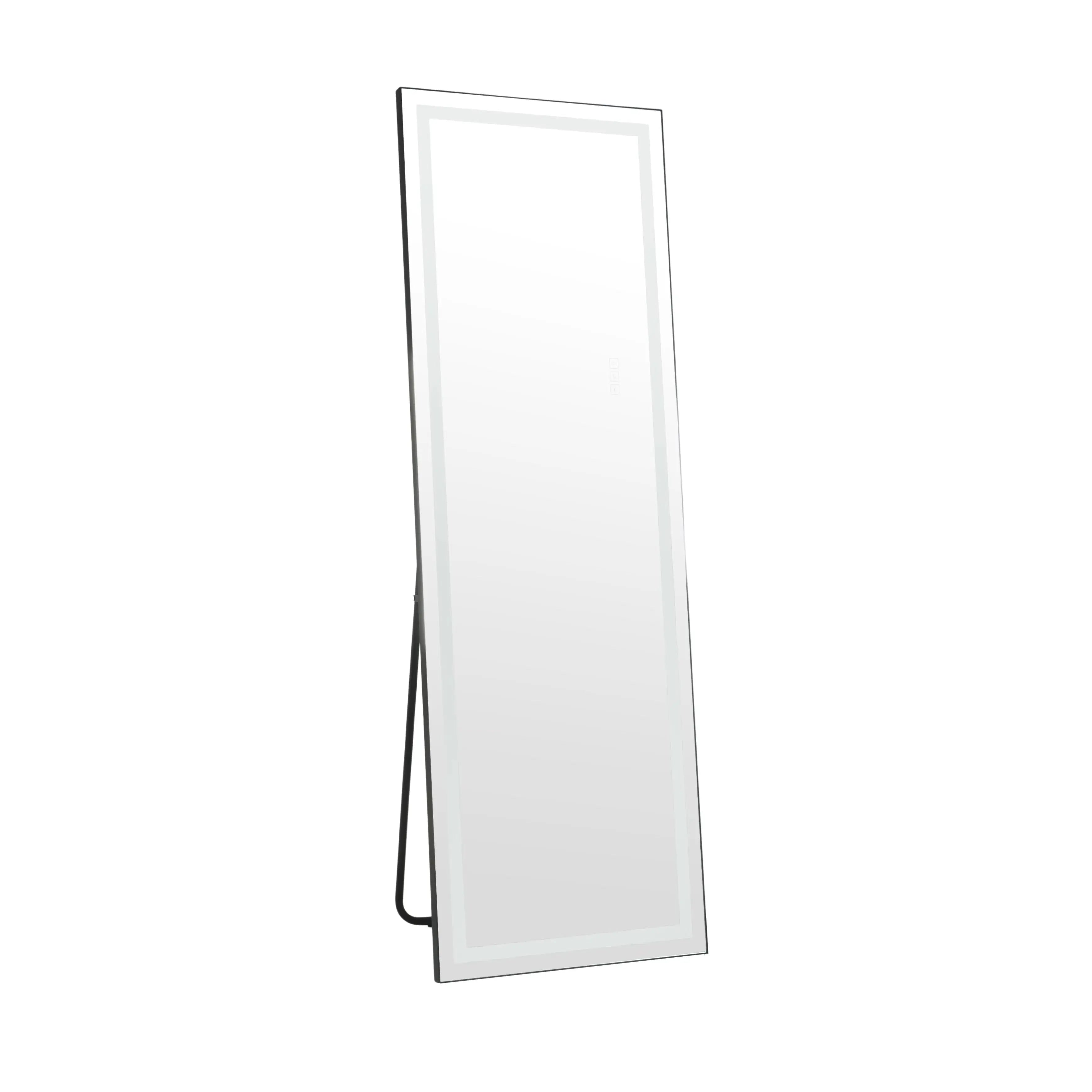 65" Silver Lighted Wall Mount Or Freestanding Frameless Standing Mirror Homeroots Bed & Bath