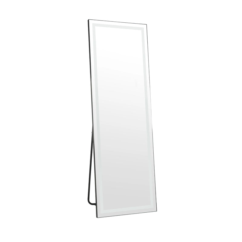 65" Silver Lighted Wall Mount Or Freestanding Frameless Standing Mirror Homeroots Bed & Bath