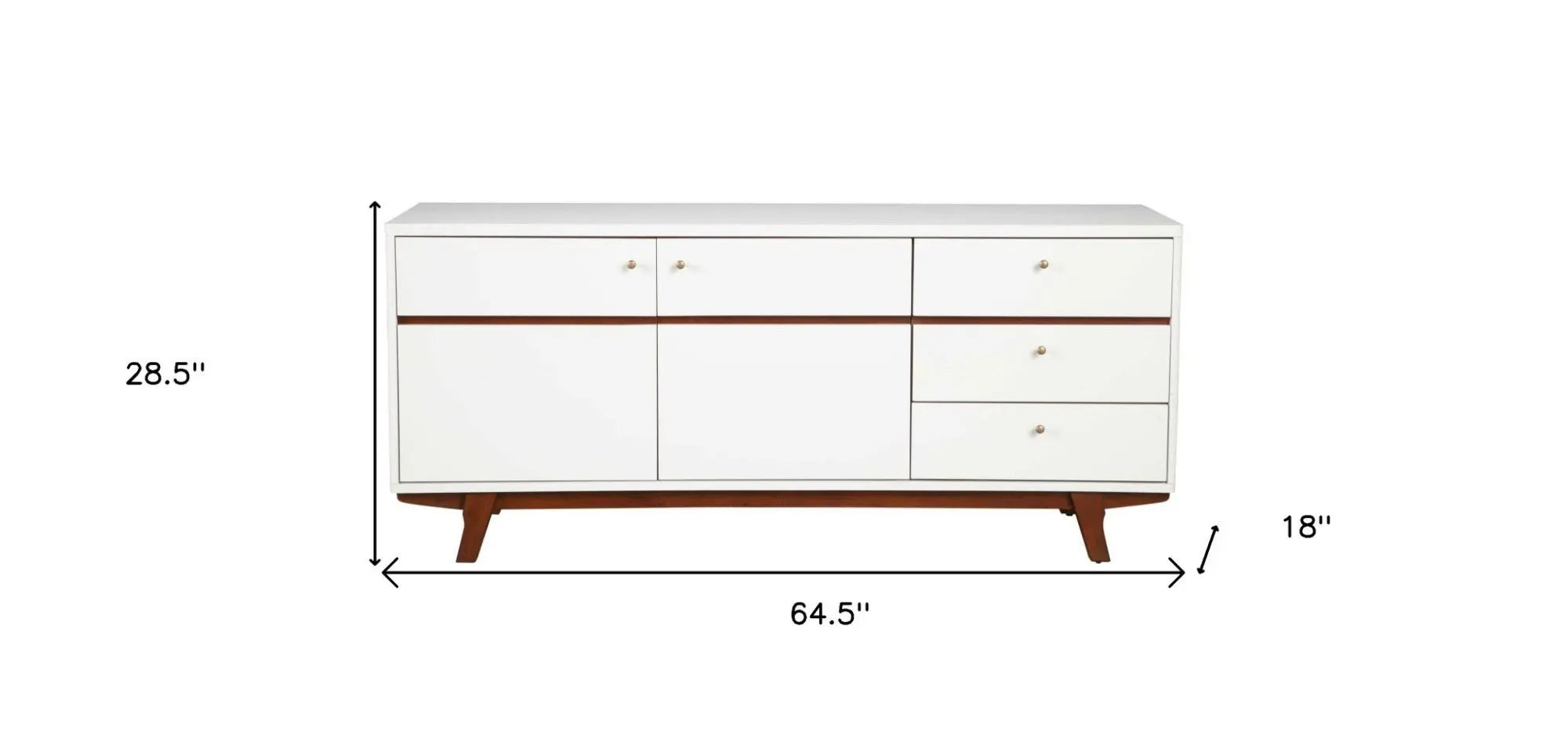 65" White Mahogany Solids And Veneer Cabinet Enclosed Storage TV Stand Homeroots Living Room