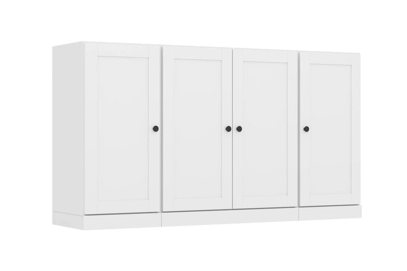 65" White Solid Wood Two Drawer Sideboard With Four Doors Homeroots Kitchen & Dining