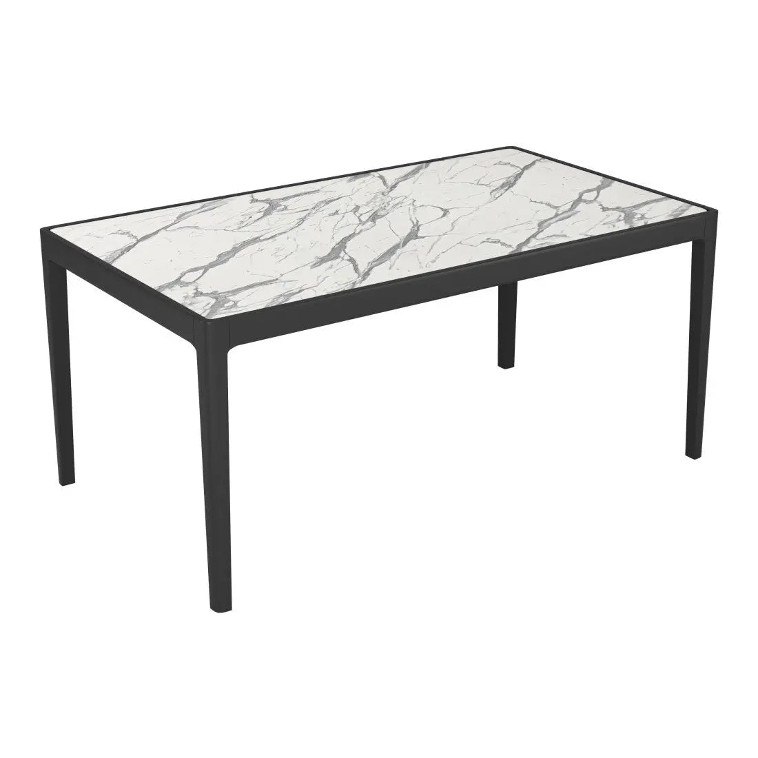 65" White and Black Faux Marble and Solid Wood Dining Table Homeroots Kitchen & Dining