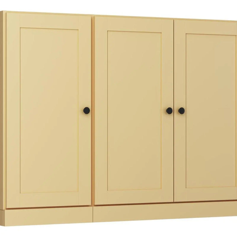 65" Yellow Solid Wood Two Drawer Sideboard With Four Doors Homeroots Kitchen & Dining