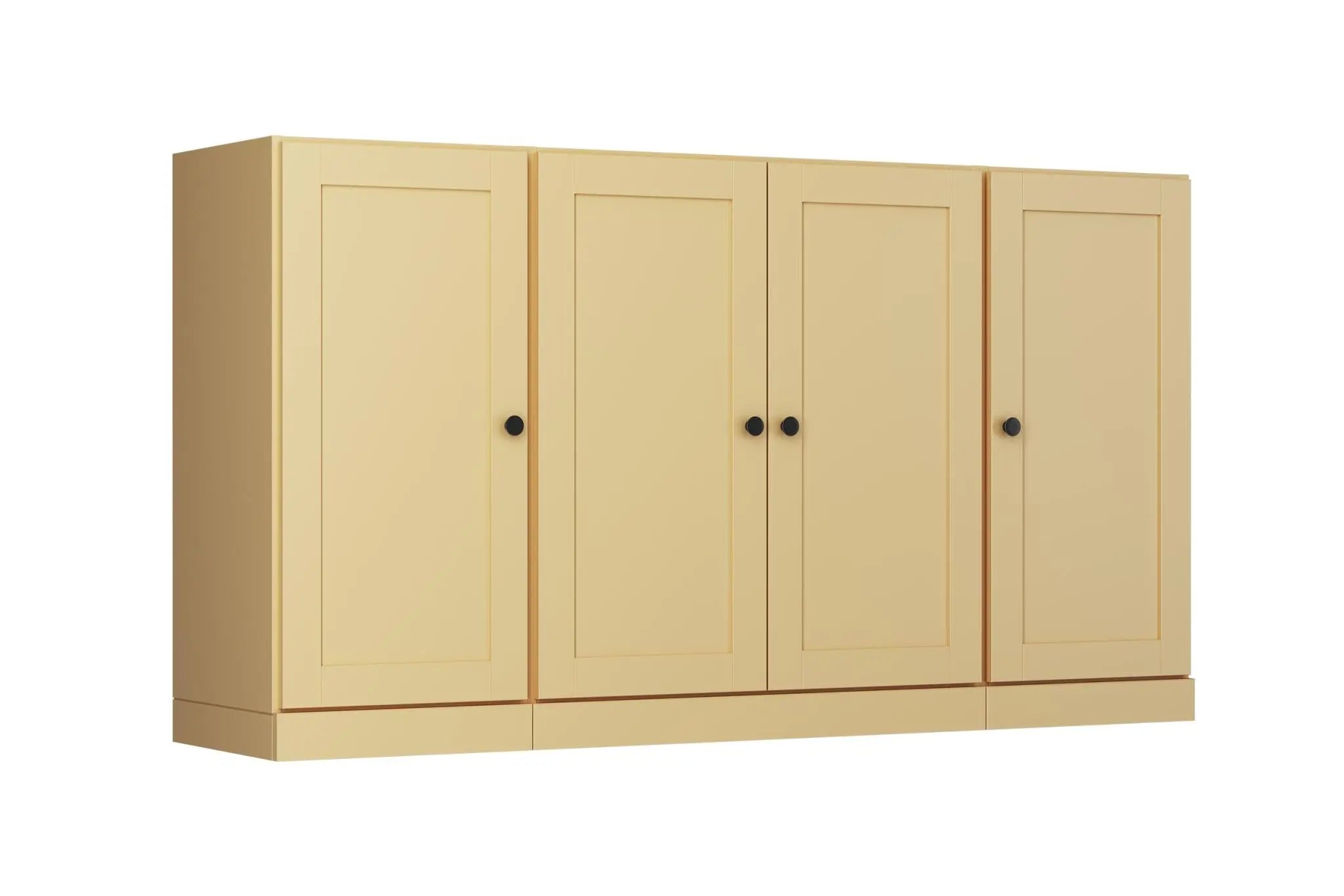 65" Yellow Solid Wood Two Drawer Sideboard With Four Doors Homeroots Kitchen & Dining
