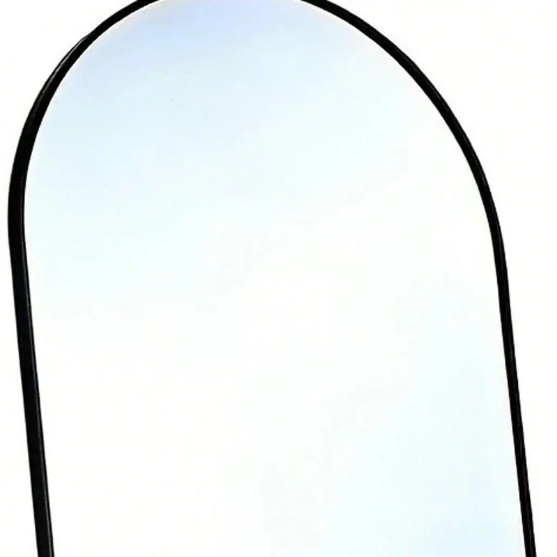 66" Black Aluminum Arch Freestanding And Wall Mounted Framed Full Length Mirror Homeroots Bed & Bath
