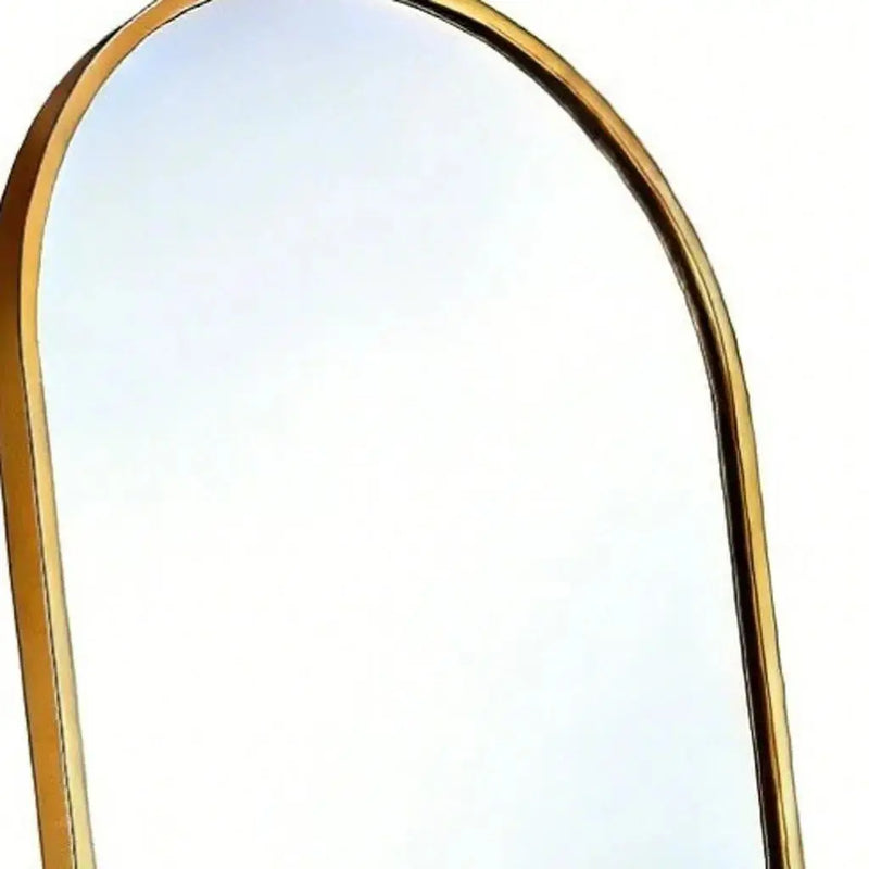 66" Gold Aluminum Arch Wall Mounted And Freestanding Framed Full Length Mirror Homeroots Bed & Bath