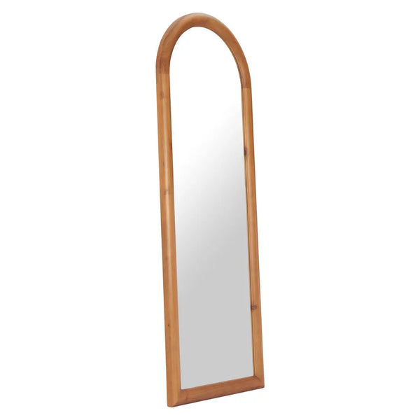 66" Natural Solid Wood Arch Framed Full Length Mirror Homeroots Bed & Bath