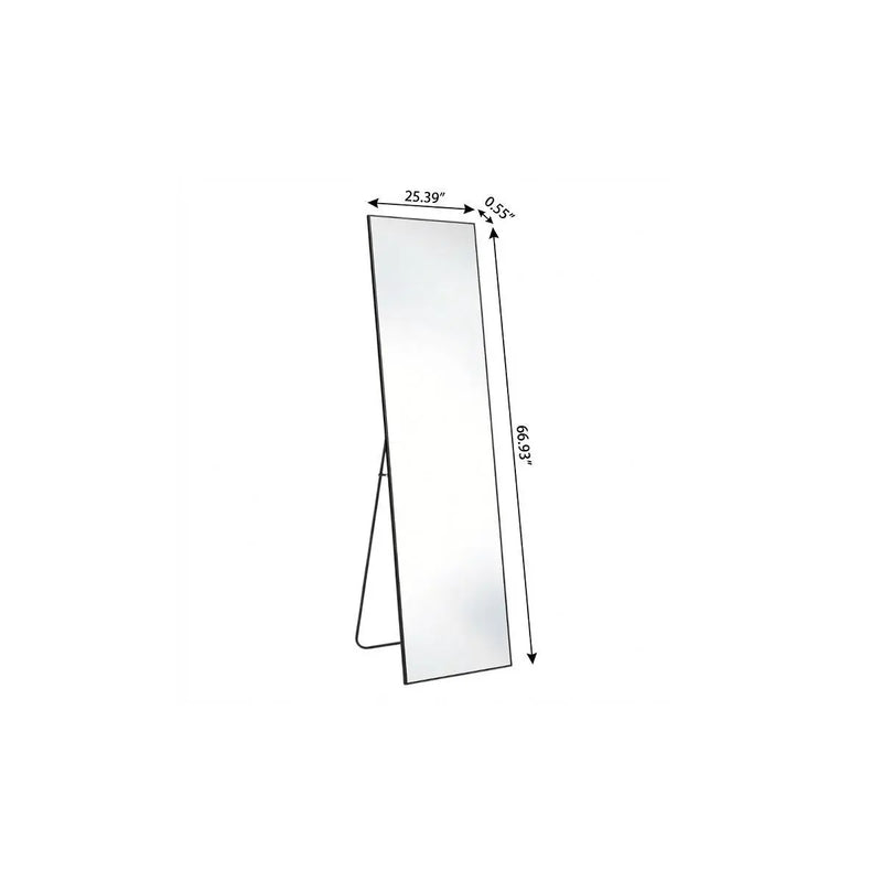 67" Black Aluminum Freestanding And Wall Mounted Framed Full Length Mirror Homeroots Bed & Bath