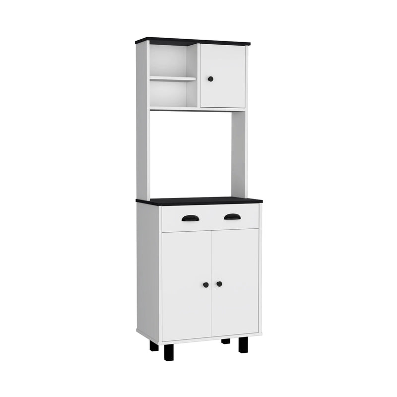 67" Black And White Wood Pantry Or Storage Closet Homeroots Kitchen & Dining
