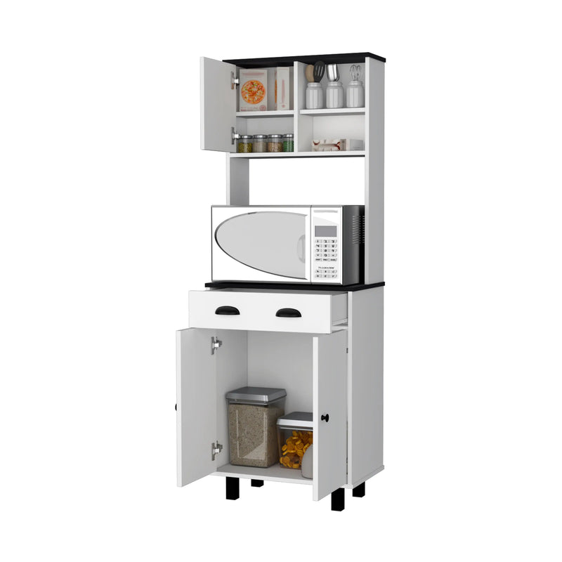 67" Black And White Wood Pantry Or Storage Closet Homeroots Kitchen & Dining
