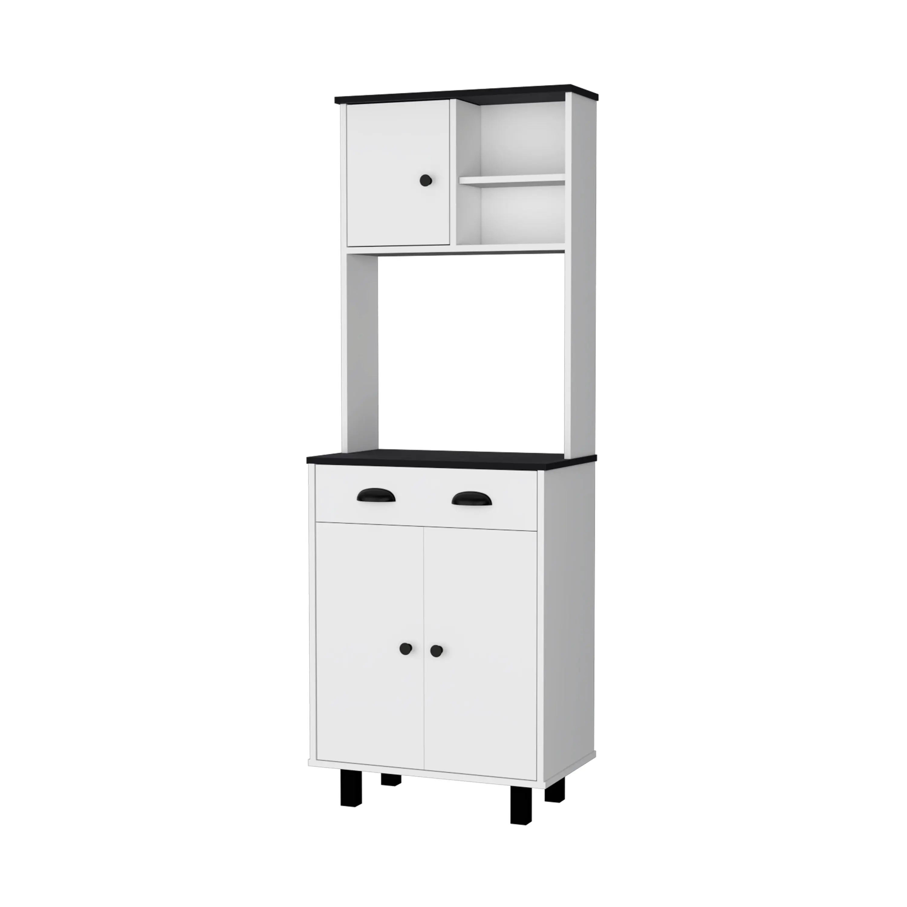67" Black And White Wood Pantry Or Storage Closet Homeroots Kitchen & Dining