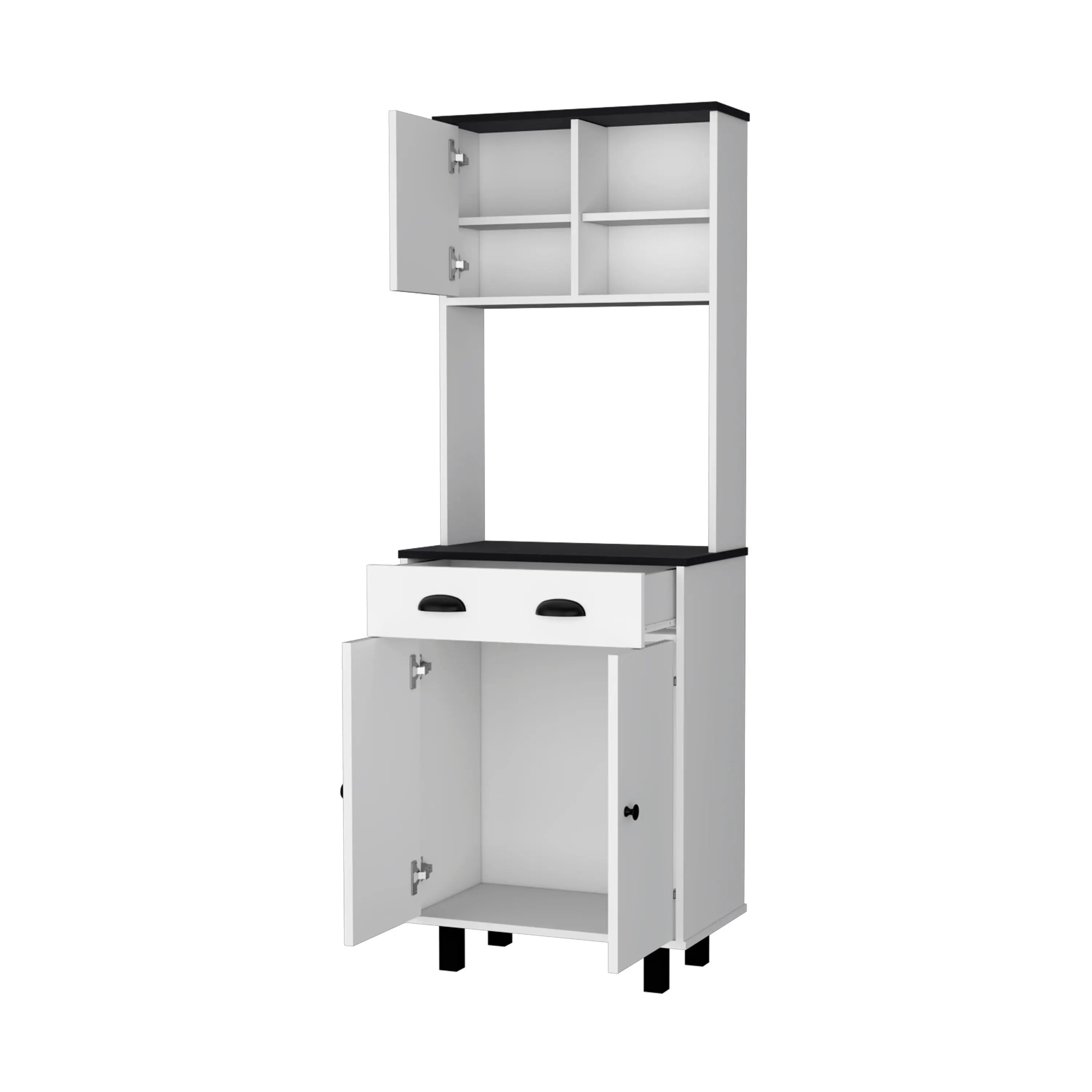 67" Black And White Wood Pantry Or Storage Closet Homeroots Kitchen & Dining