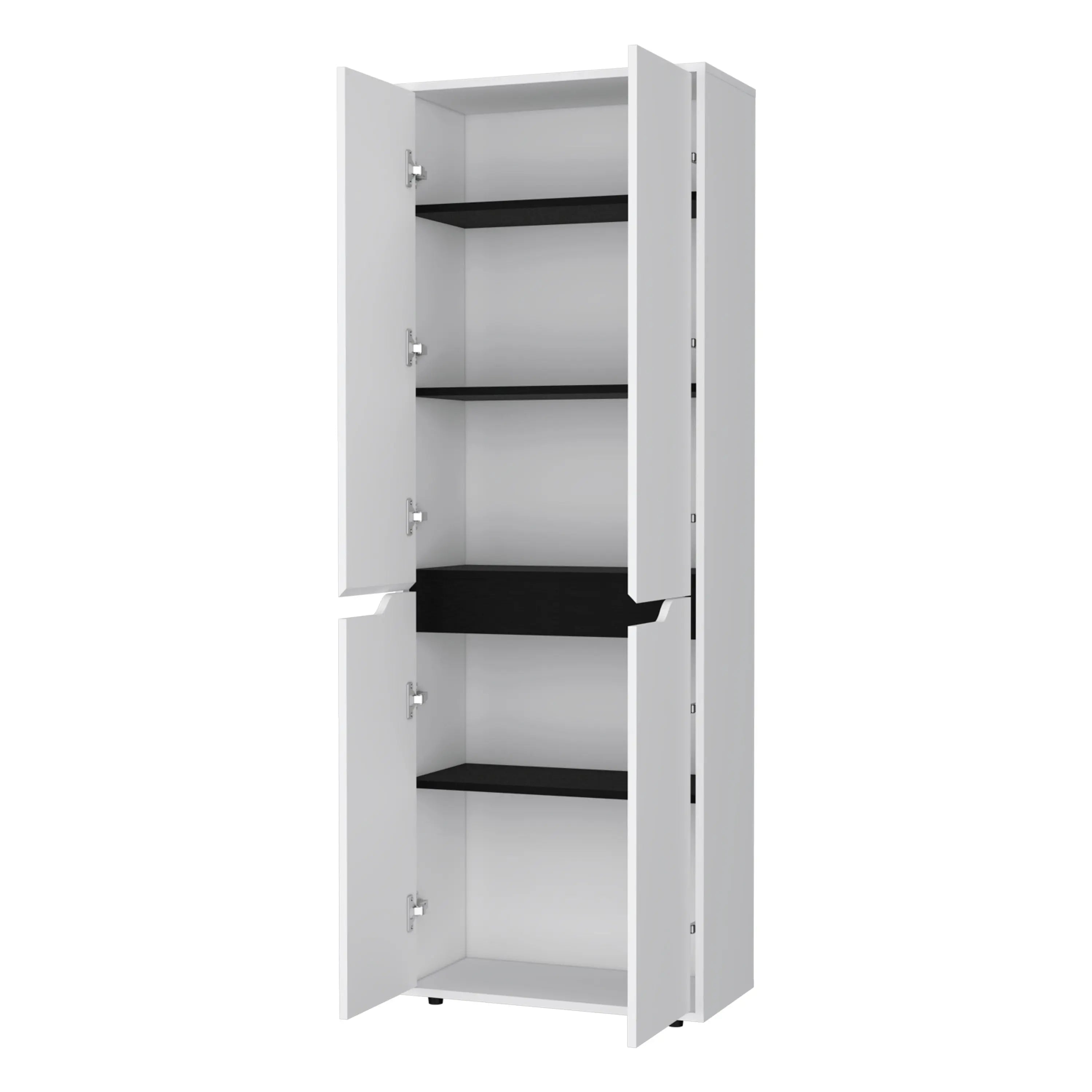 67" Black And White Wood Pantry Or Storage Closet Homeroots Kitchen & Dining