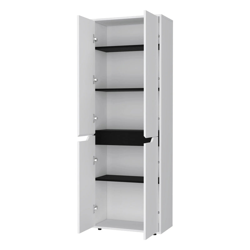 67" Black And White Wood Pantry Or Storage Closet Homeroots Kitchen & Dining