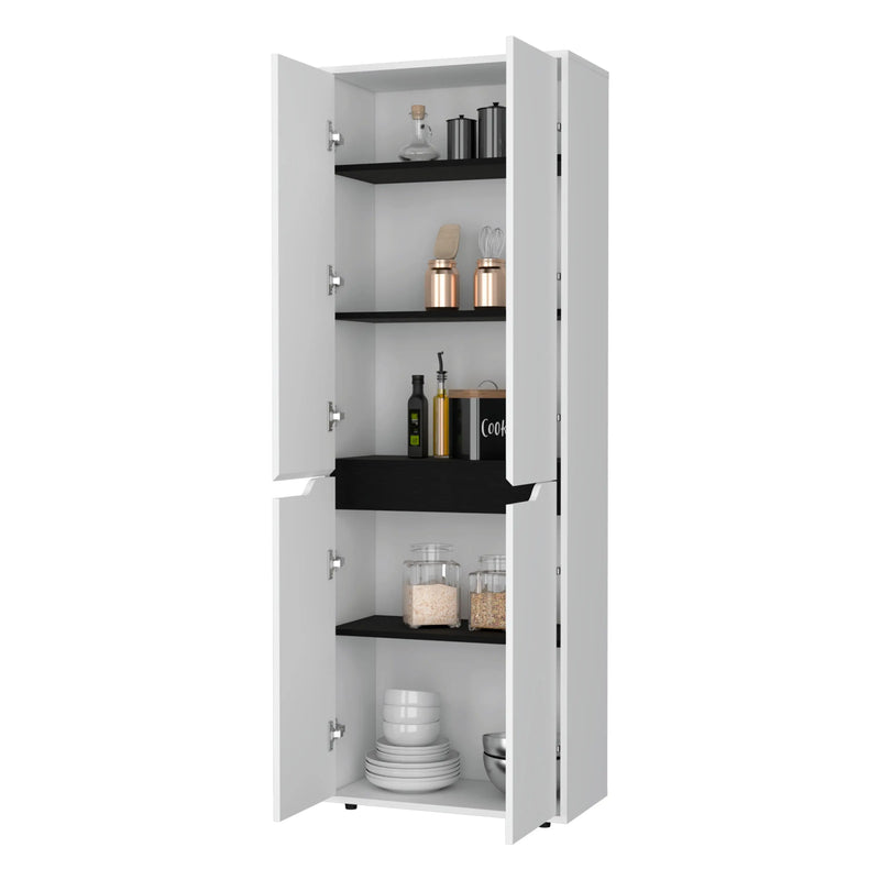 67" Black And White Wood Pantry Or Storage Closet Homeroots Kitchen & Dining