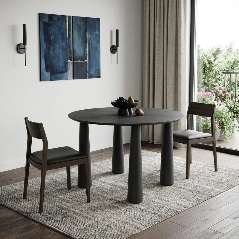 67" Black Solid Wood Oval Dining Table Homeroots Kitchen & Dining
