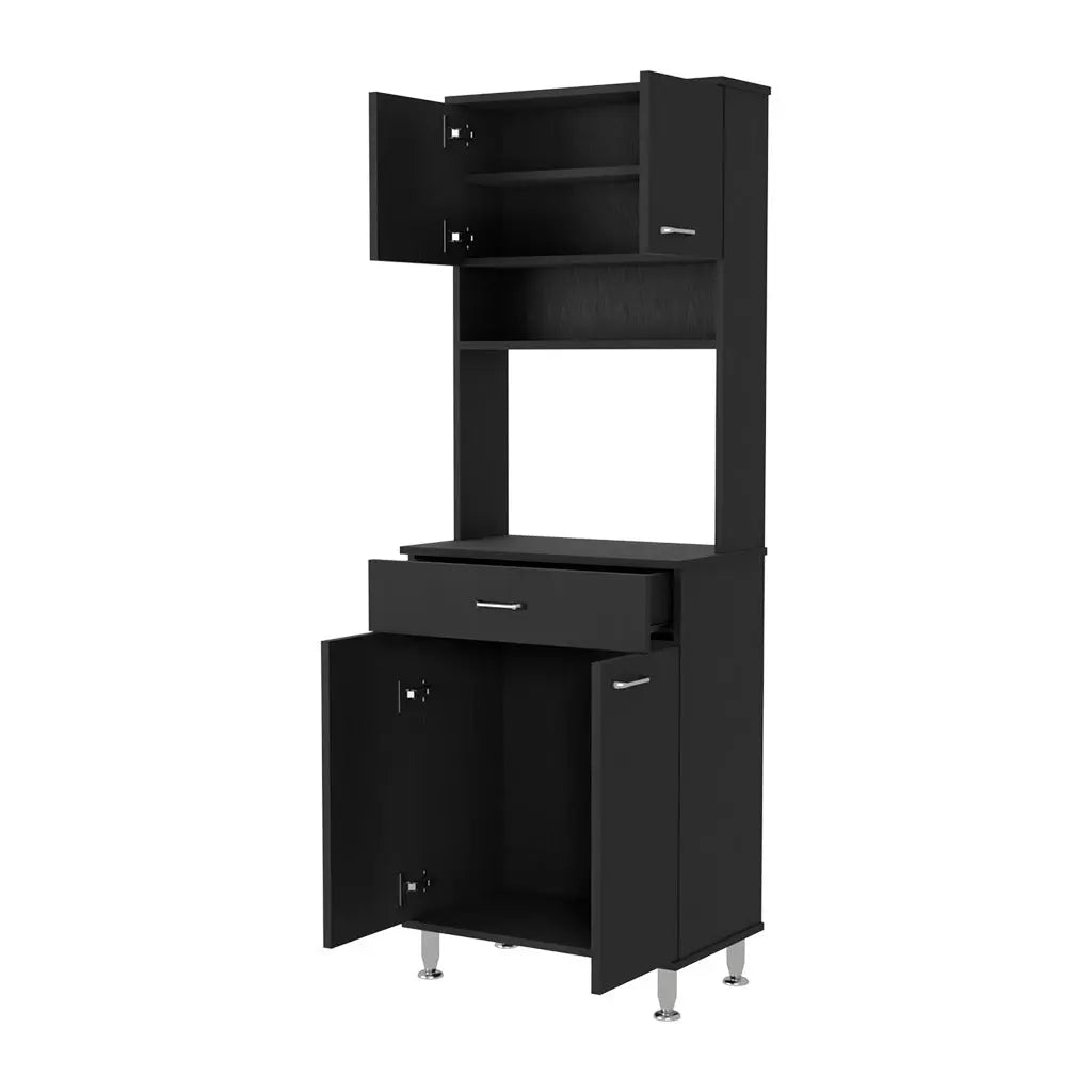 67" Black Wood Pantry Or Storage Closet Homeroots Kitchen & Dining