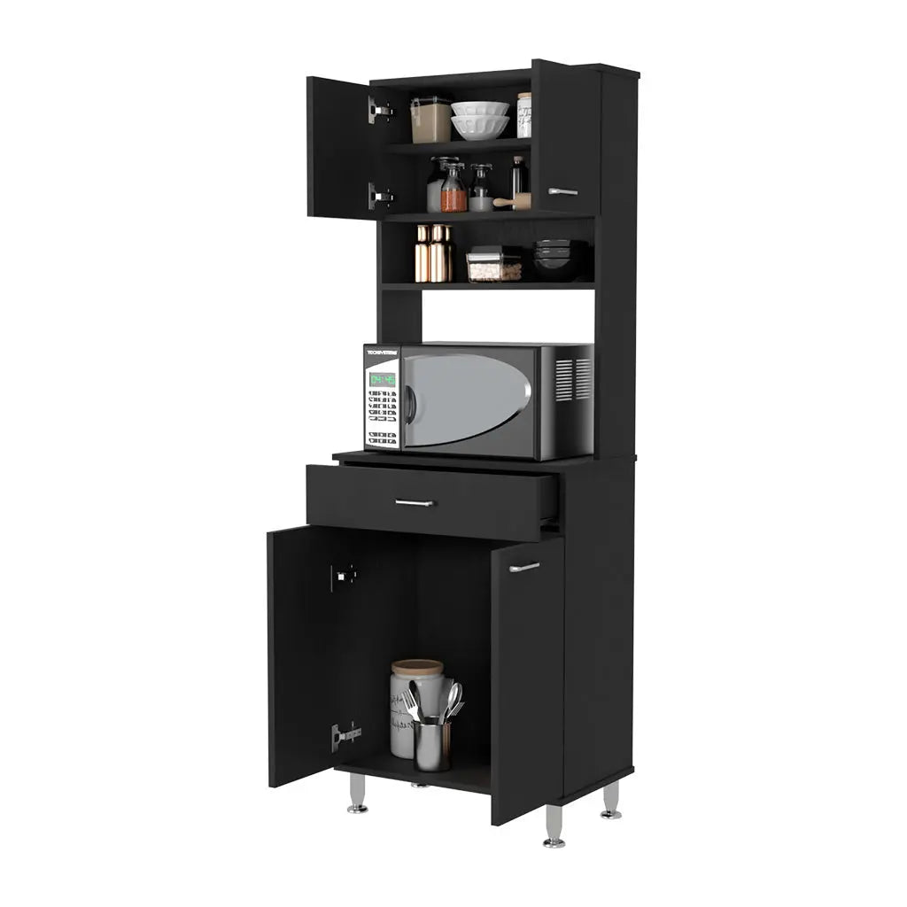 67" Black Wood Pantry Or Storage Closet Homeroots Kitchen & Dining