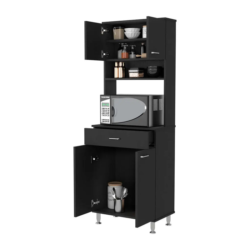 67" Black Wood Pantry Or Storage Closet Homeroots Kitchen & Dining