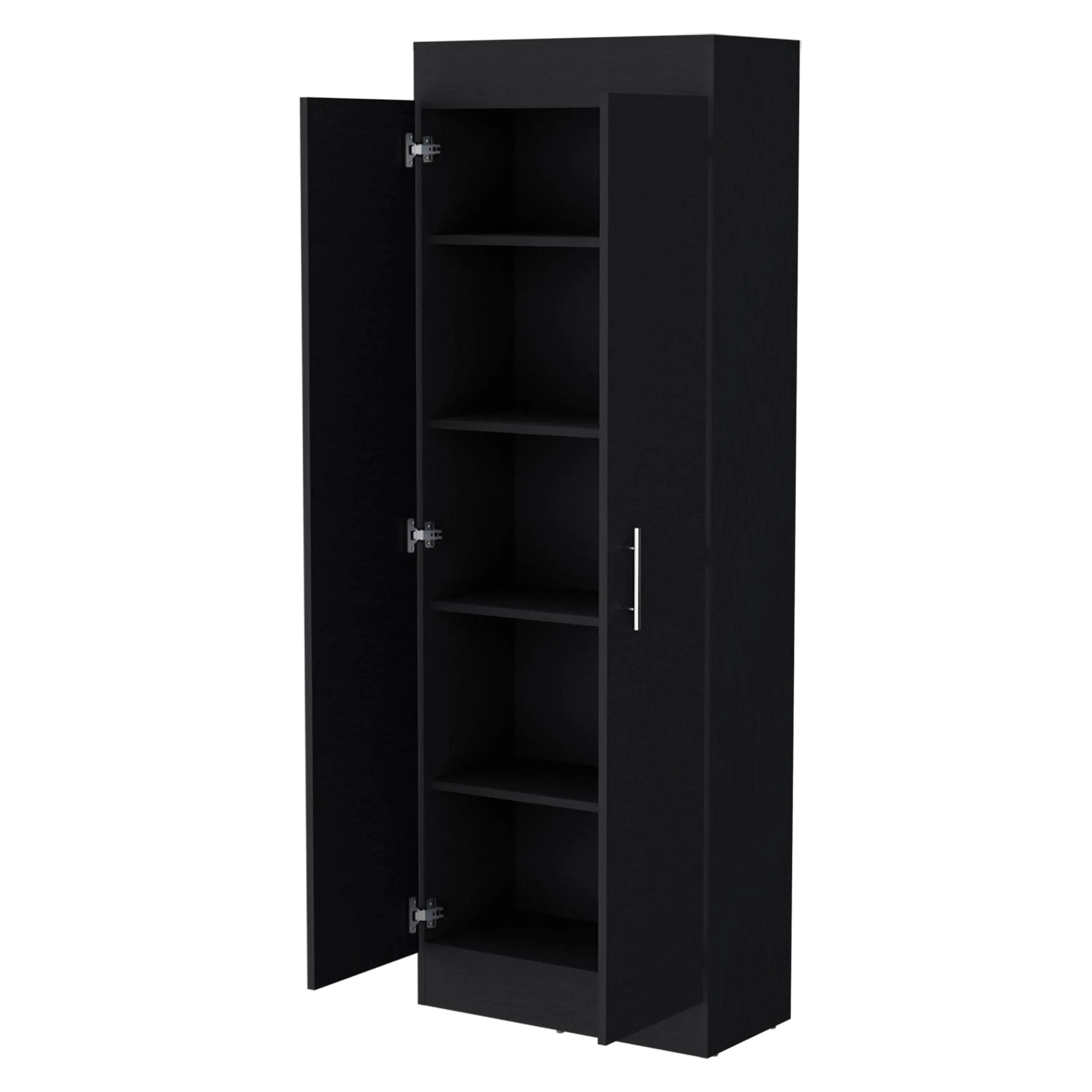 67" Black Wood Pantry Or Storage Closet Homeroots Kitchen & Dining