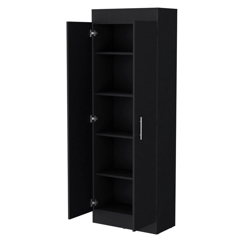 67" Black Wood Pantry Or Storage Closet Homeroots Kitchen & Dining