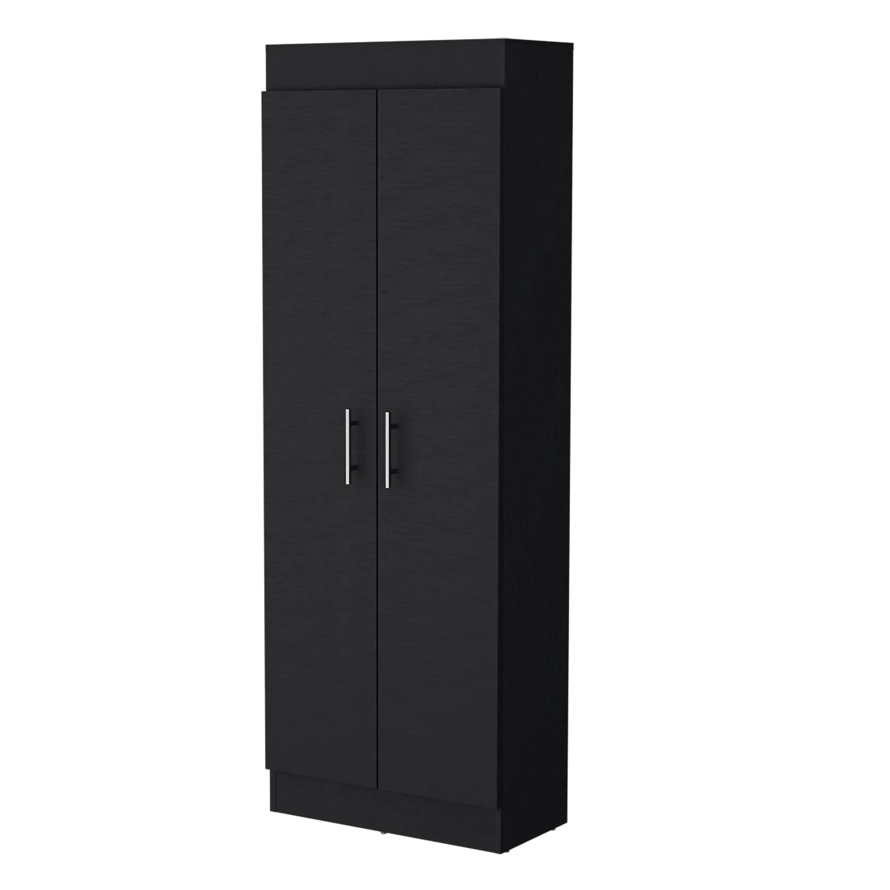 67" Black Wood Pantry Or Storage Closet Homeroots Kitchen & Dining