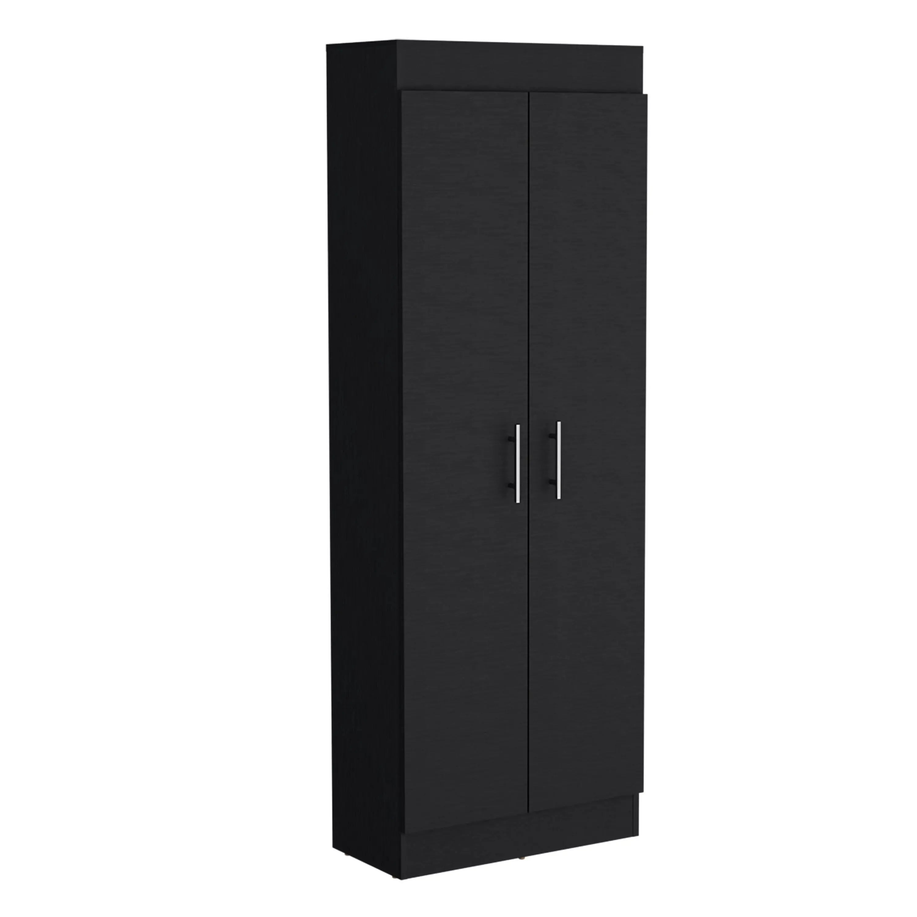 67" Black Wood Pantry Or Storage Closet Homeroots Kitchen & Dining