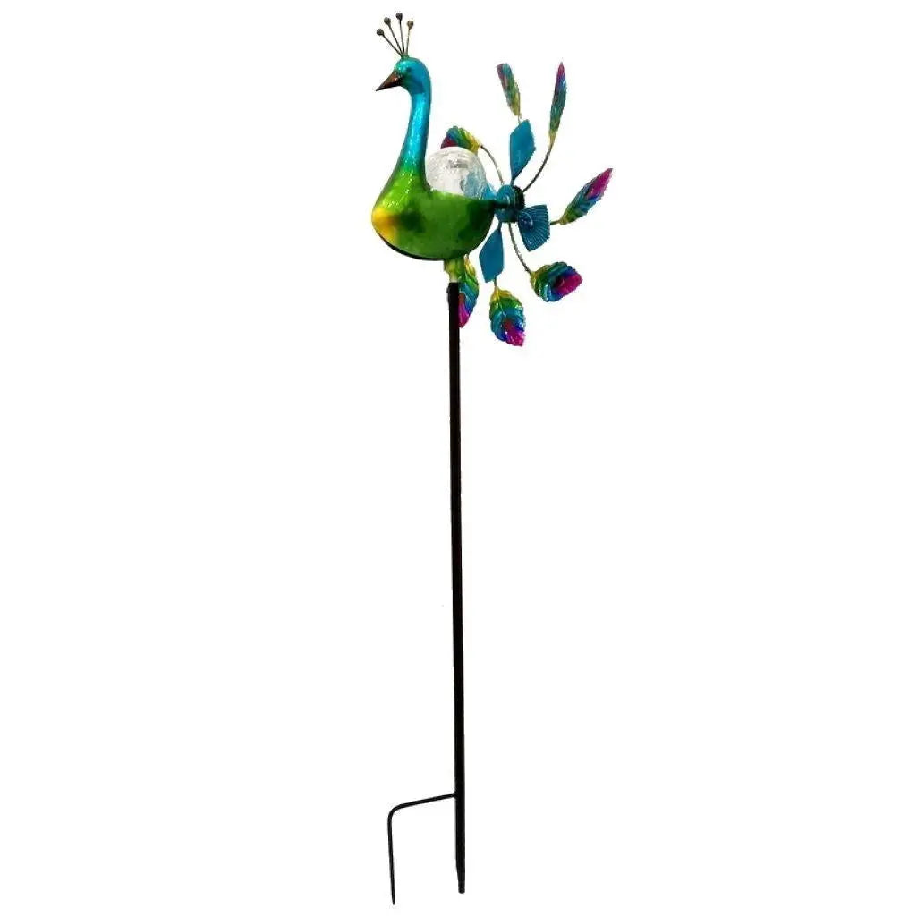 67" Blue And Green Metal LED lights Birds Windmill Homeroots Outdoor