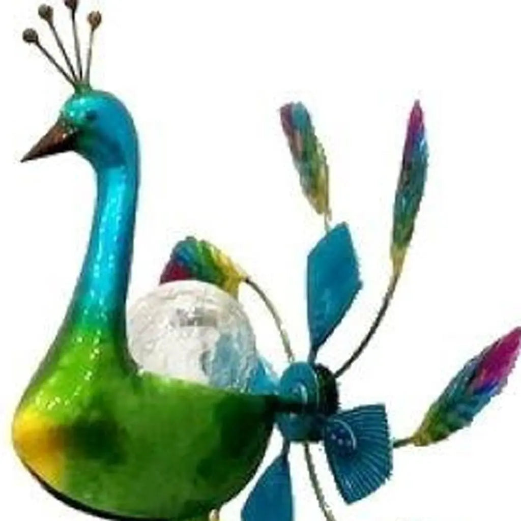 67" Blue And Green Metal LED lights Birds Windmill Homeroots Outdoor