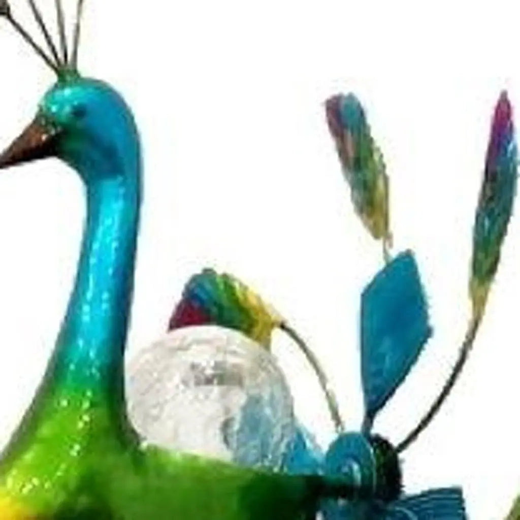 67" Blue And Green Metal LED lights Birds Windmill Homeroots Outdoor