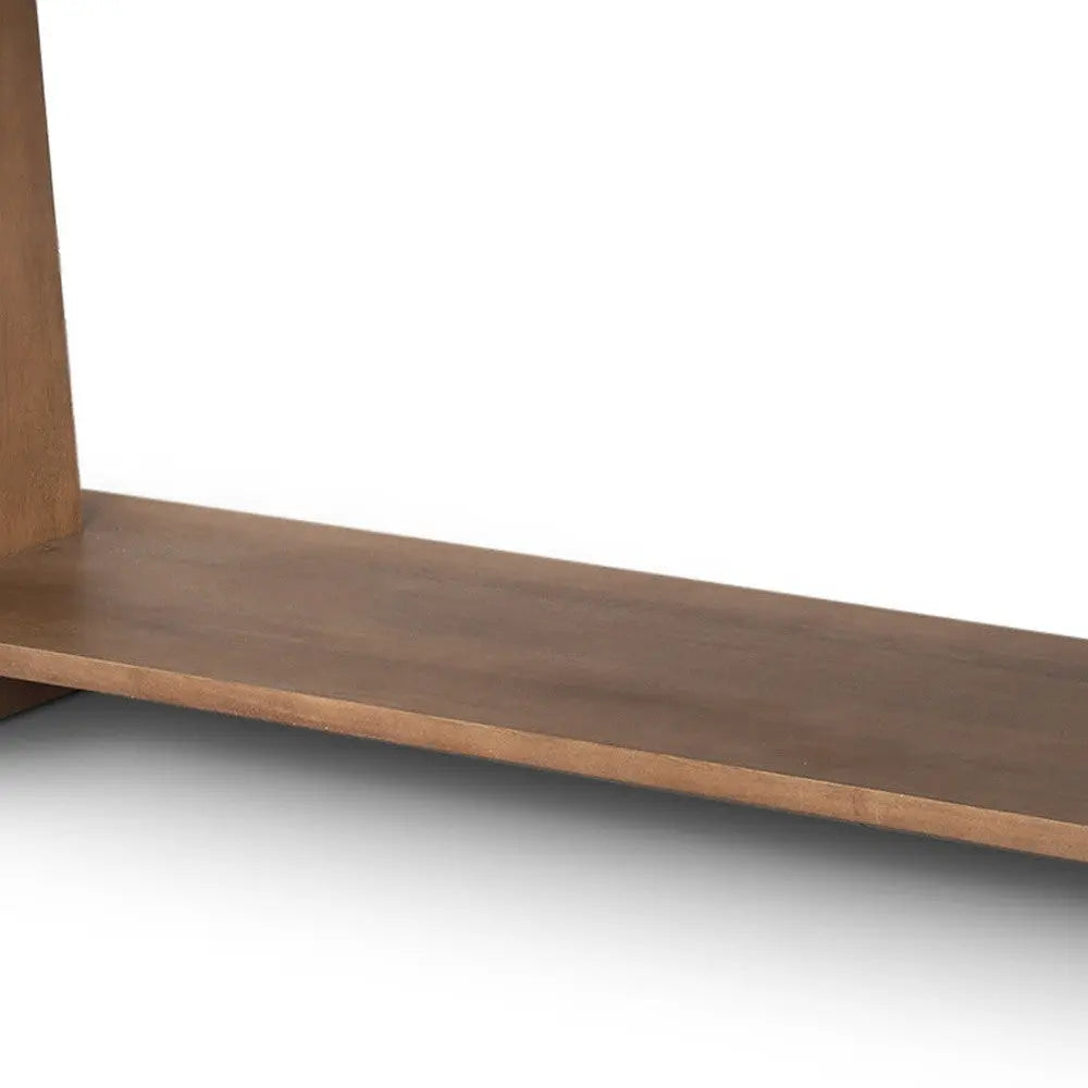 67" Brown Solid Wood Solid Console Table With Shelf Homeroots Living Room
