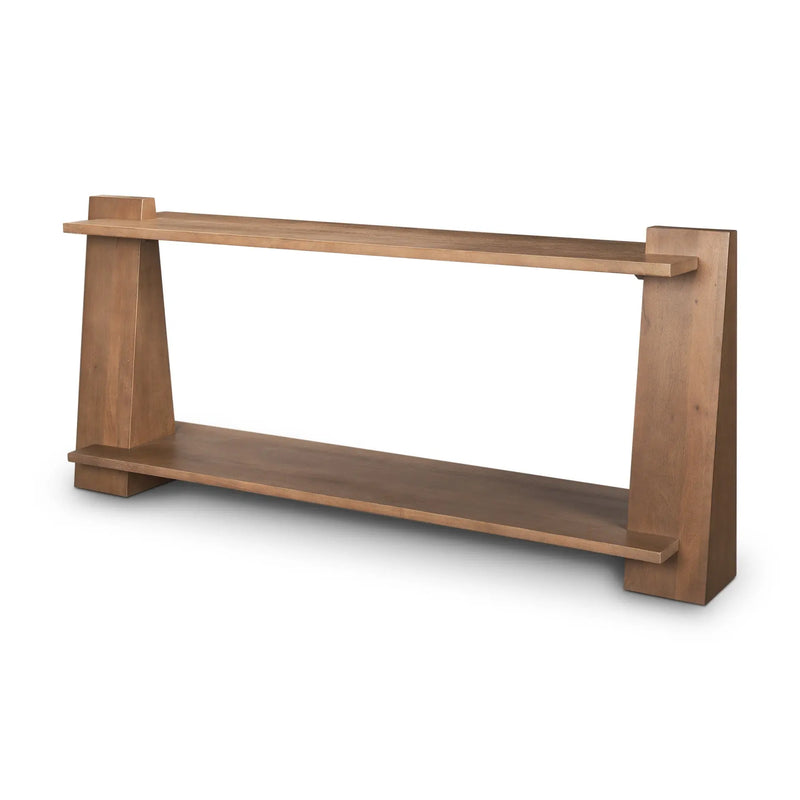 67" Brown Solid Wood Solid Console Table With Shelf Homeroots Living Room