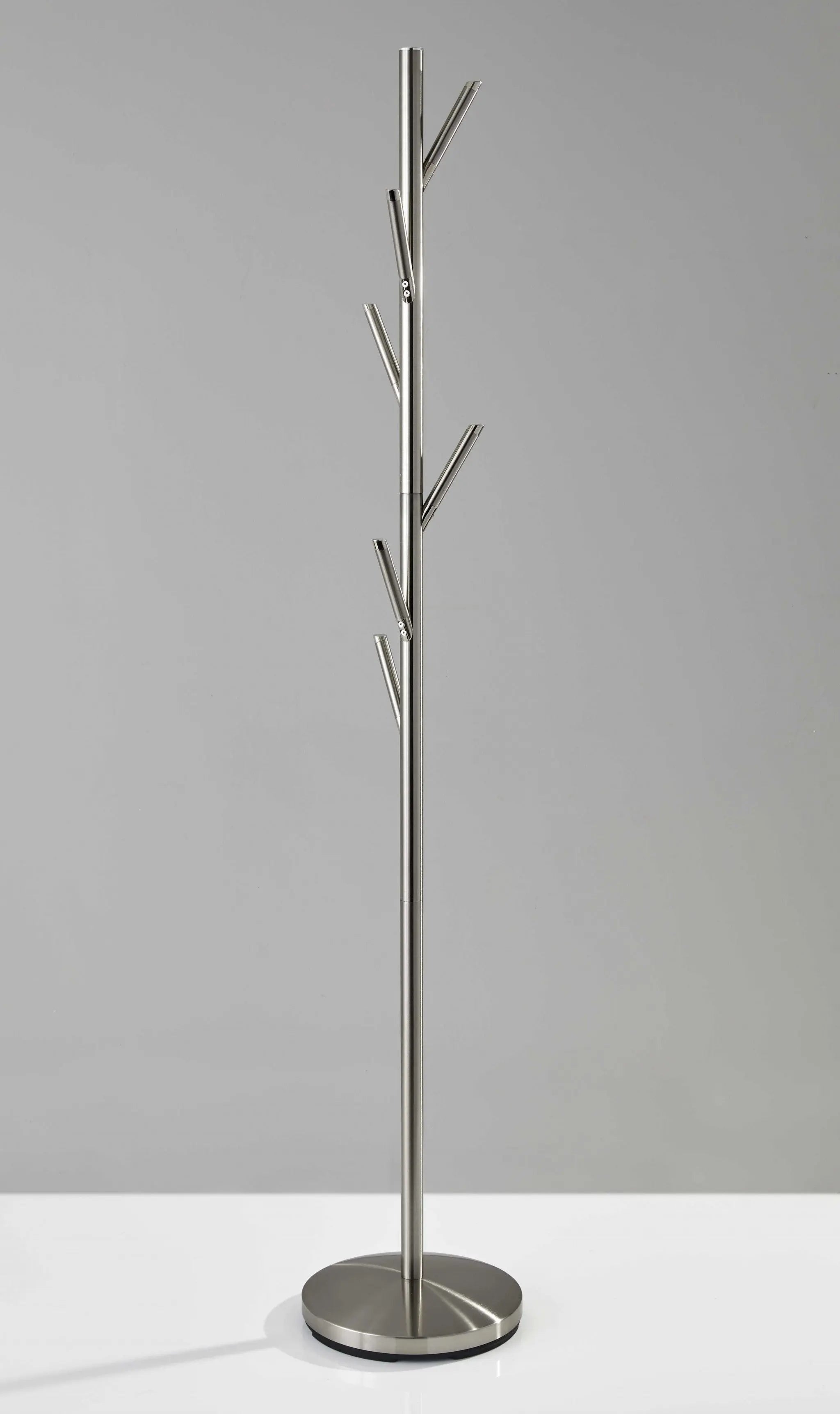67" Brushed Steel Coat Tree Rack Homeroots Organization