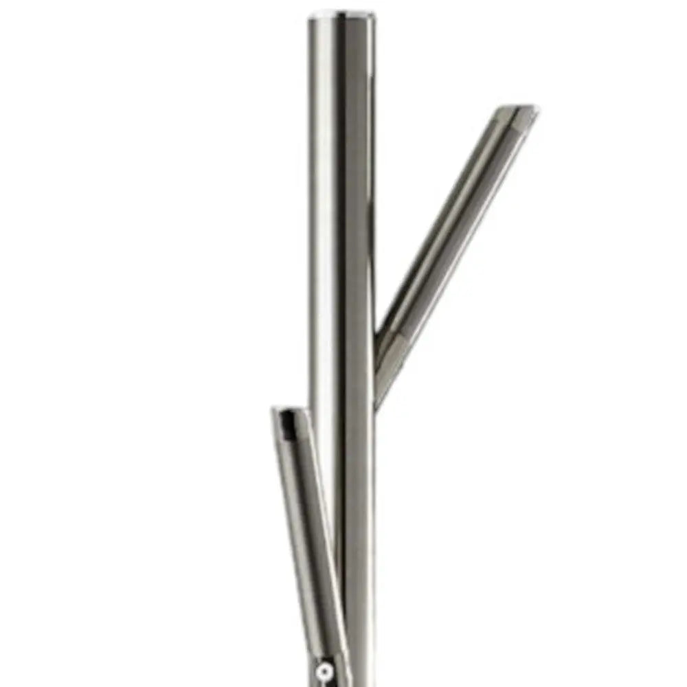67" Brushed Steel Coat Tree Rack Homeroots Organization