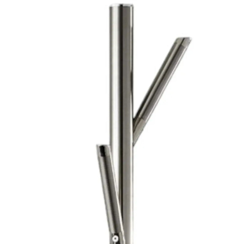 67" Brushed Steel Coat Tree Rack Homeroots Organization