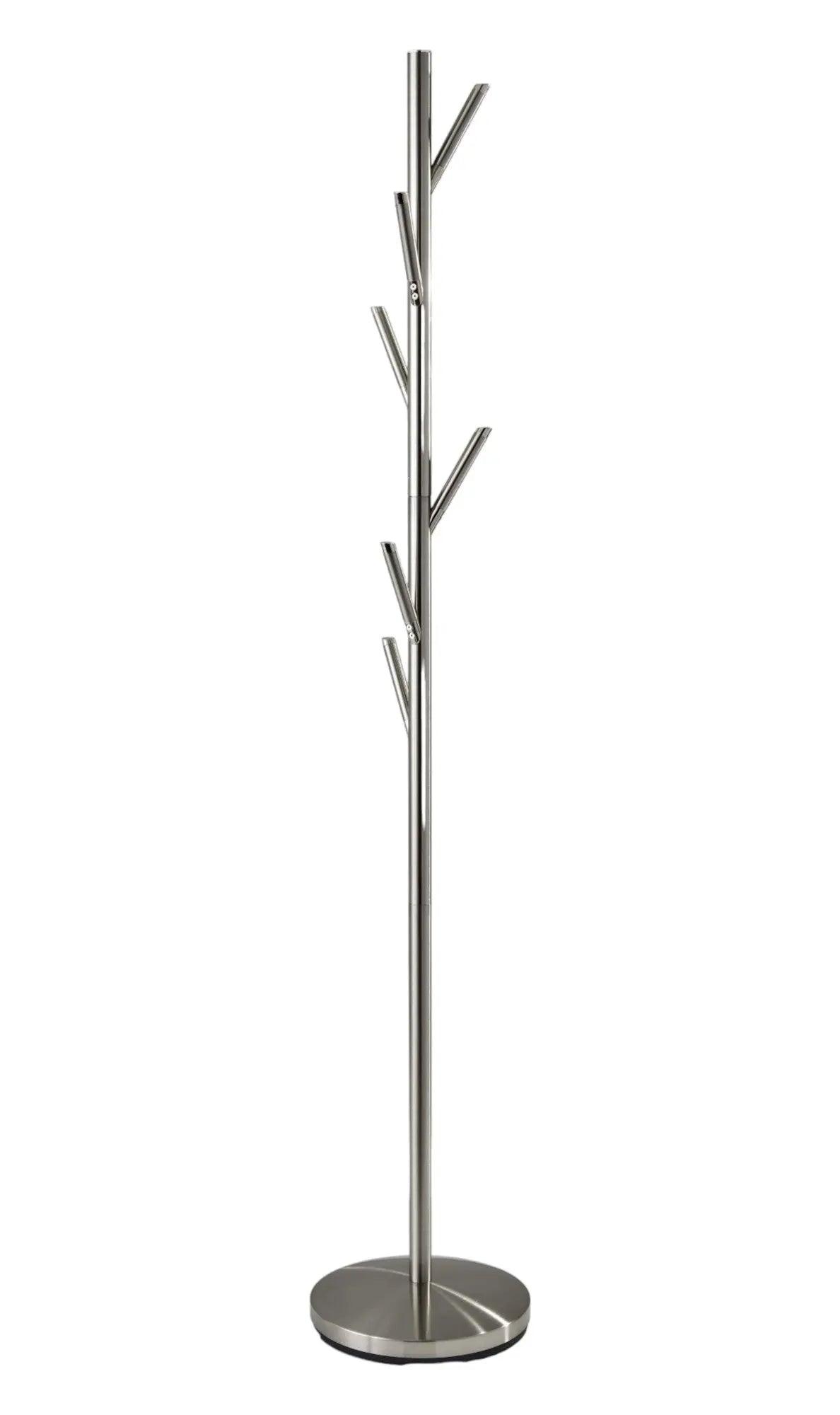67" Brushed Steel Coat Tree Rack Homeroots Organization