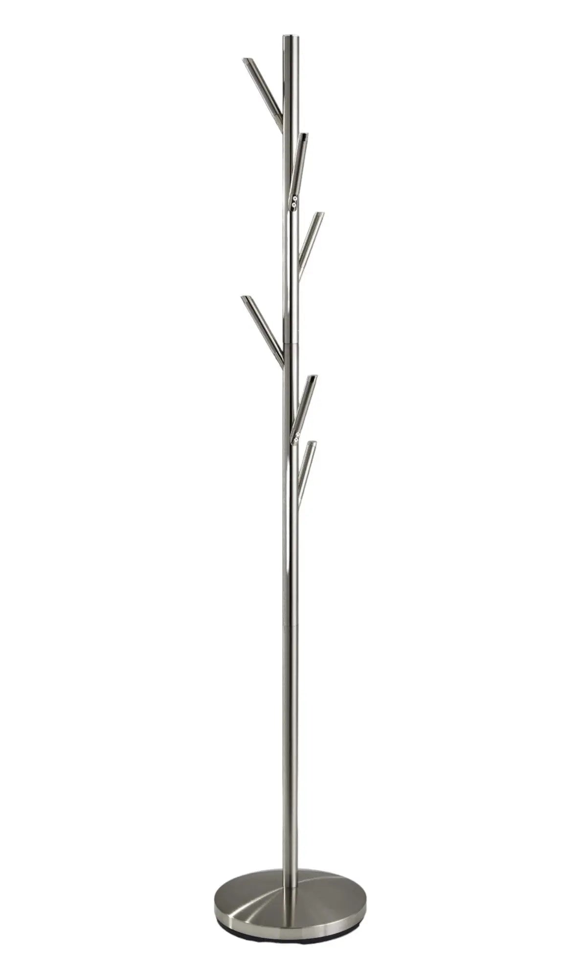 67" Brushed Steel Coat Tree Rack Homeroots Organization