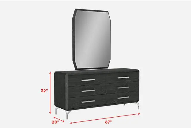 67" Clear Wood Six Drawer Dresser Homeroots Bed & Bath