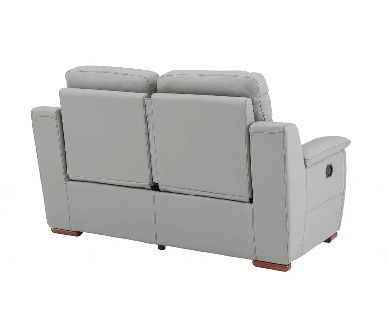 67" Gray And Brown Faux Leather Manual Reclining Loveseat Homeroots Living Room
