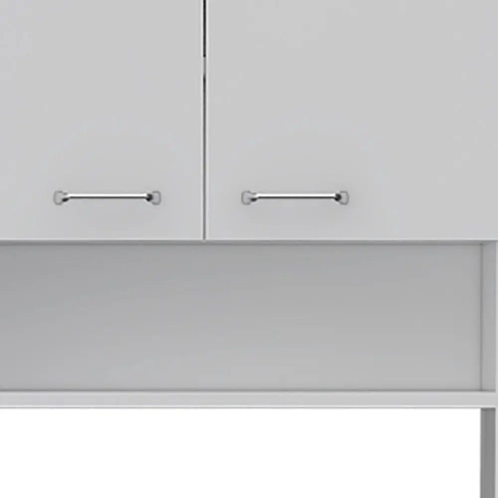 67" White Wood Four Door Pantry Or Storage Closet Homeroots Kitchen & Dining