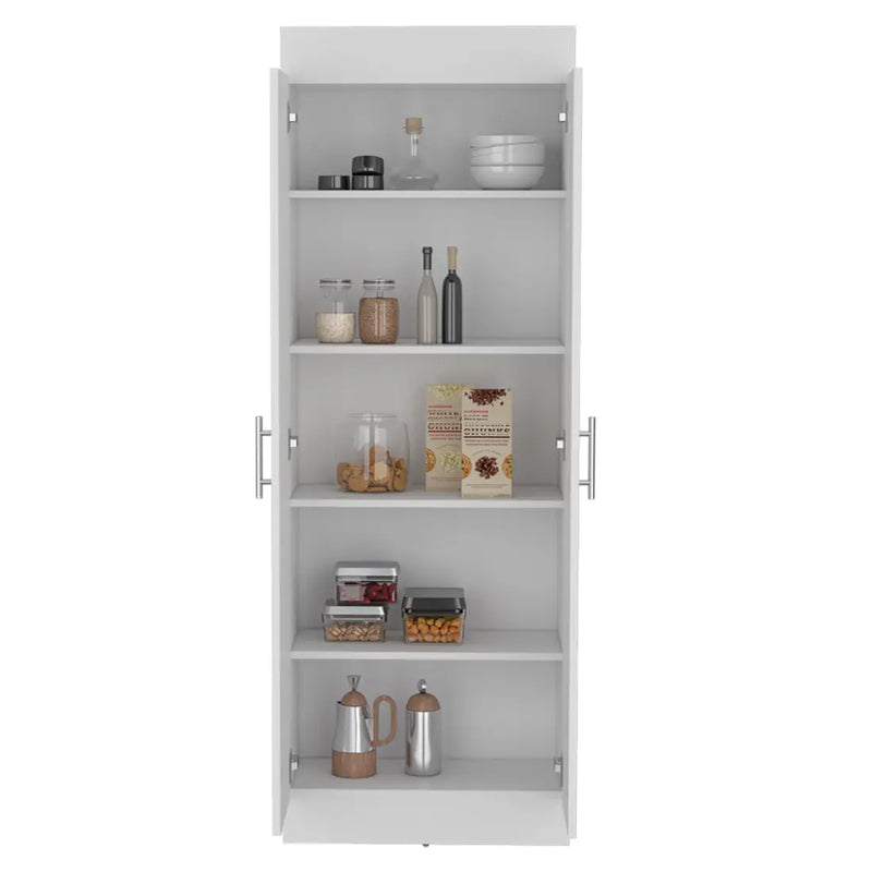 67" White Wood Pantry Or Storage Closet Homeroots Kitchen & Dining