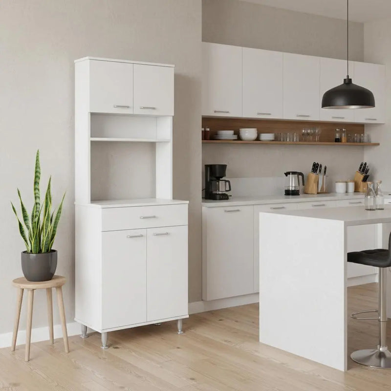 67" White Wood Pantry Or Storage Closet Homeroots Kitchen & Dining