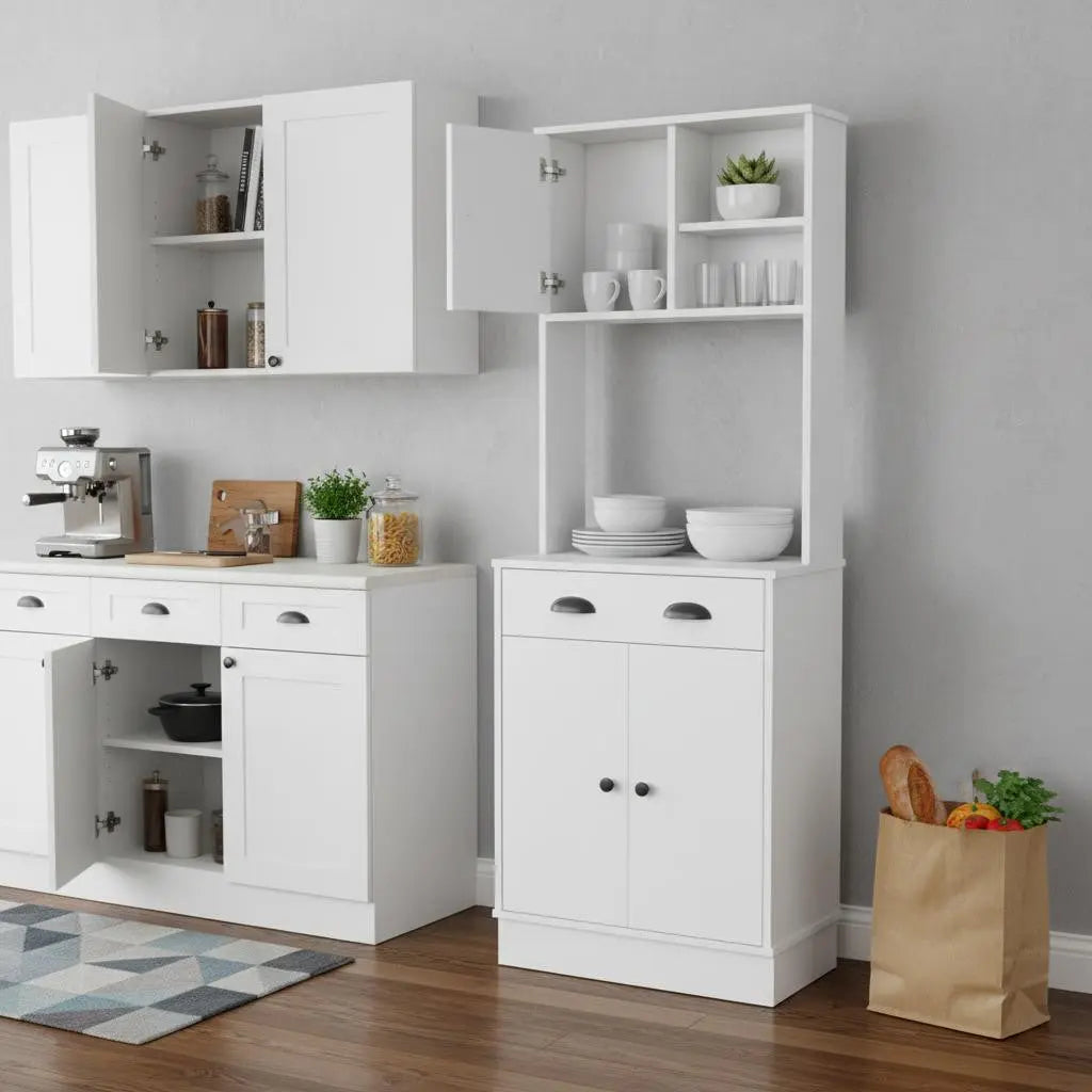 67" White Wood Pantry Or Storage Closet Homeroots Kitchen & Dining