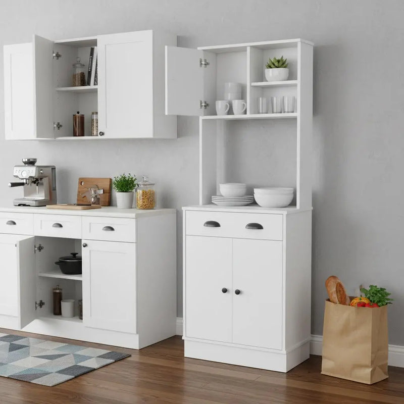 67" White Wood Pantry Or Storage Closet Homeroots Kitchen & Dining