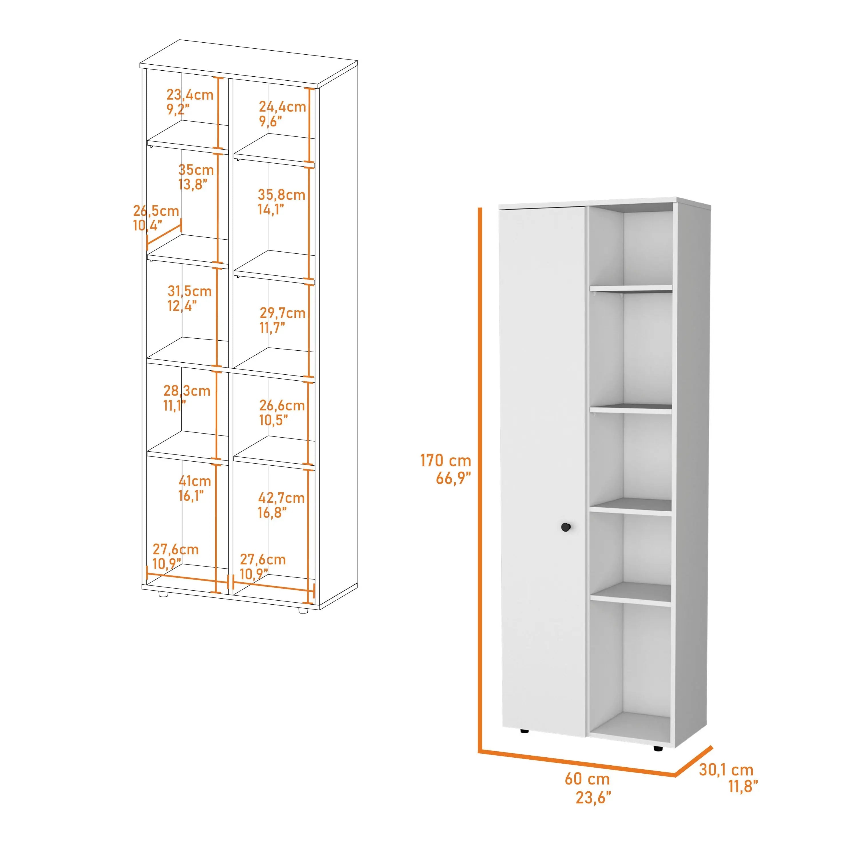 67" White Wood Pantry Or Storage Closet Homeroots Kitchen & Dining