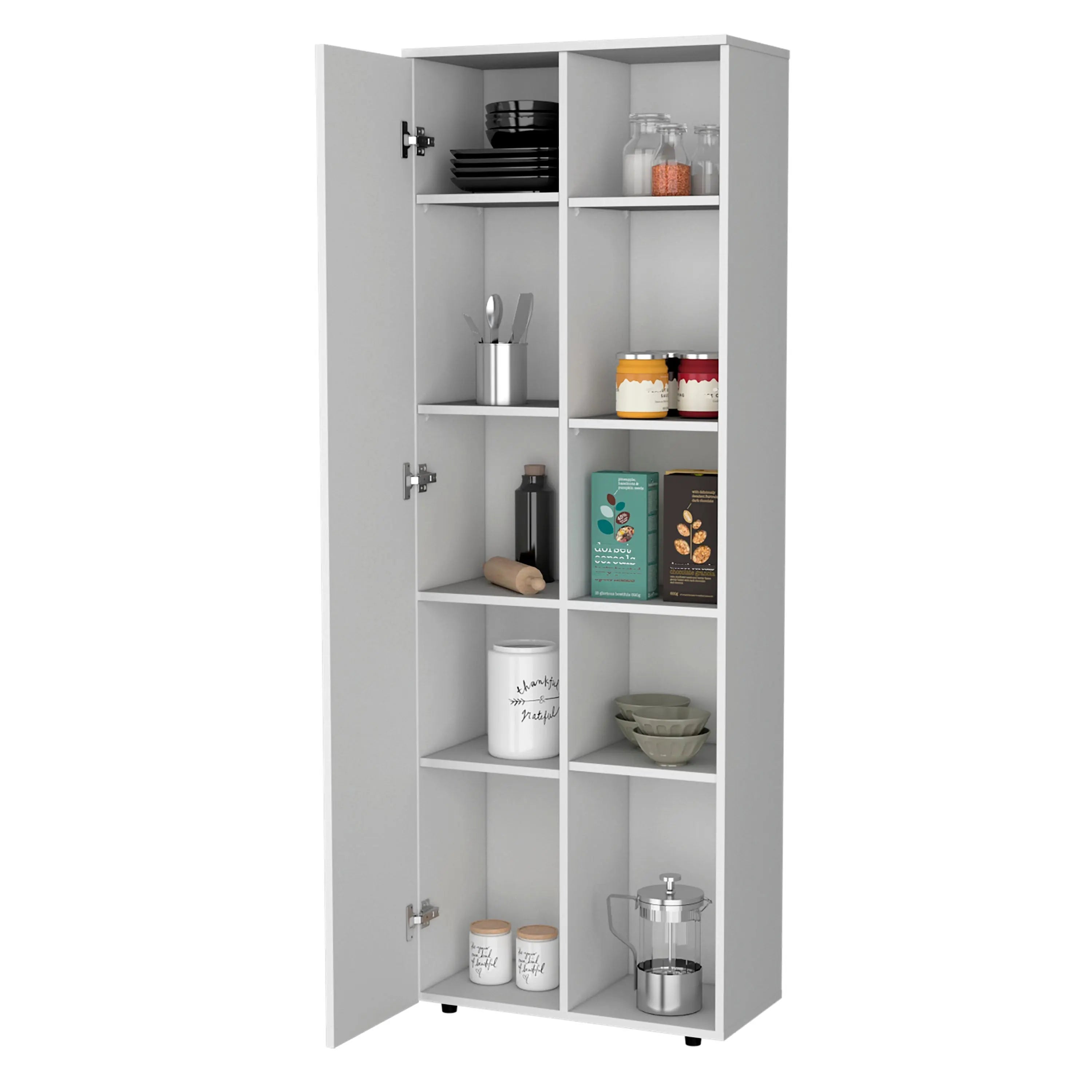 67" White Wood Pantry Or Storage Closet Homeroots Kitchen & Dining