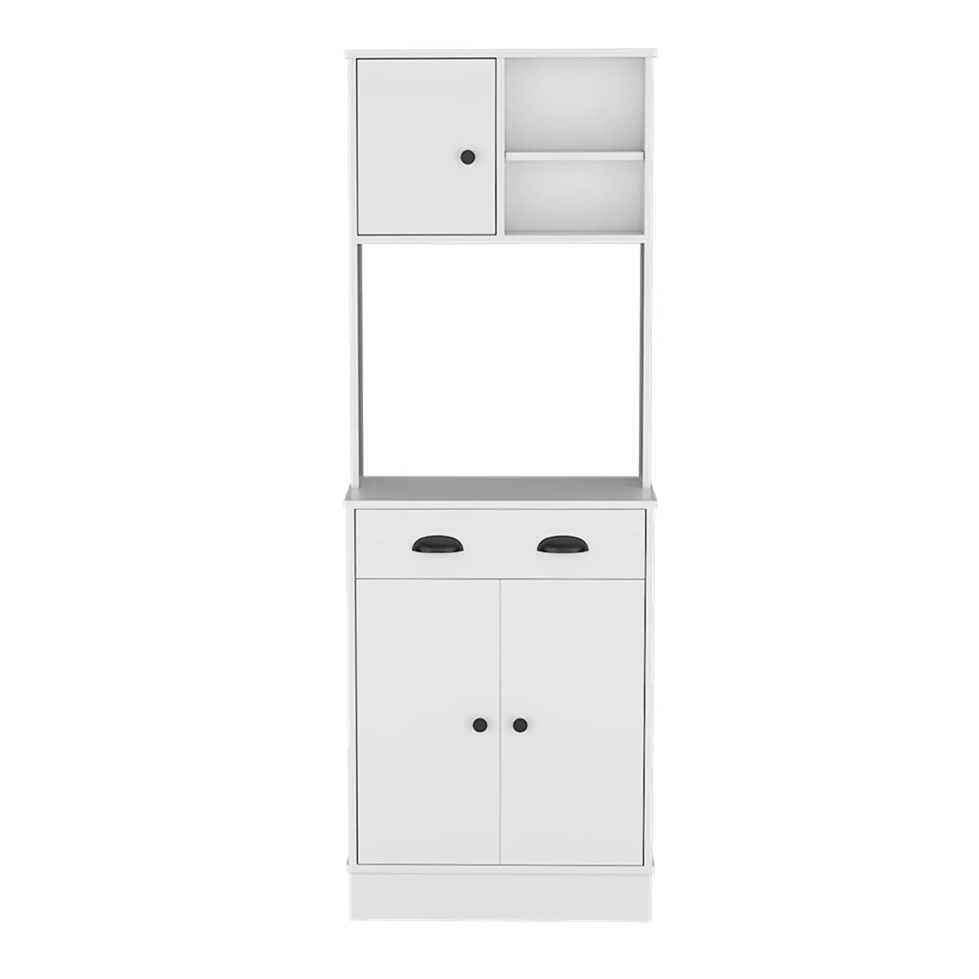 67" White Wood Three Door Pantry Or Storage Closet Homeroots Kitchen & Dining